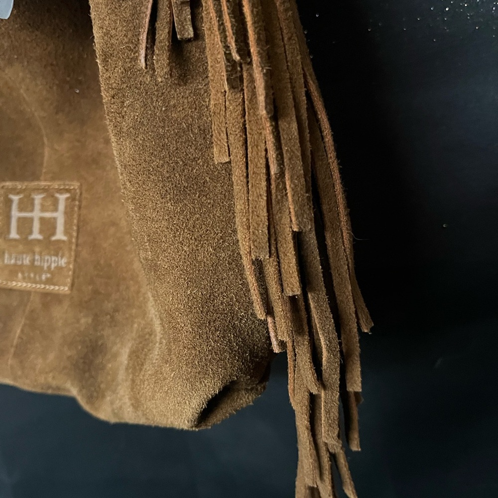 Haute Hippie Brown Suede Fringe Hobo Bag NWT - Picture 6 of 15